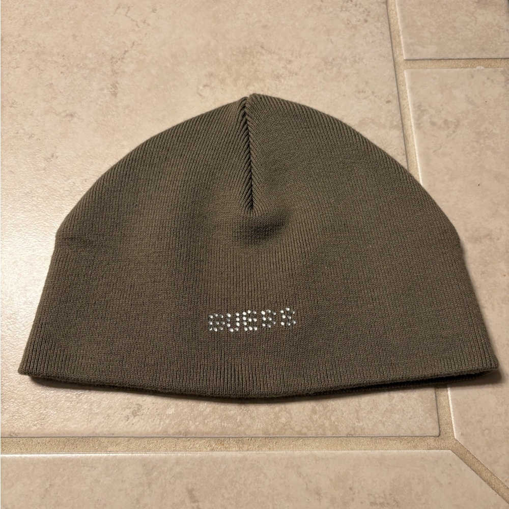 Guess Khaki Cotton Beanie